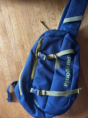 Patagonia Blue and Yellow Sling Bag